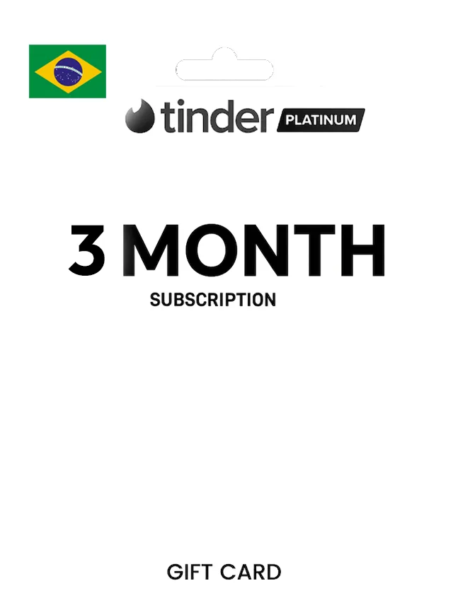 Tinder 3 Month Platinum Gift Card BRAZIL
