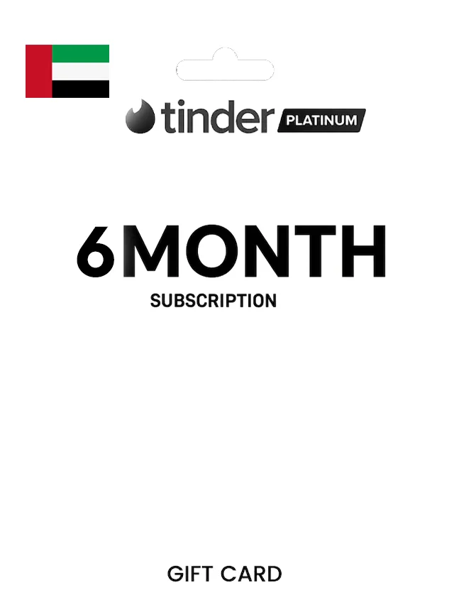 Tinder 6 Month Platinum Gift Card UNITED ARAB EMIRATES