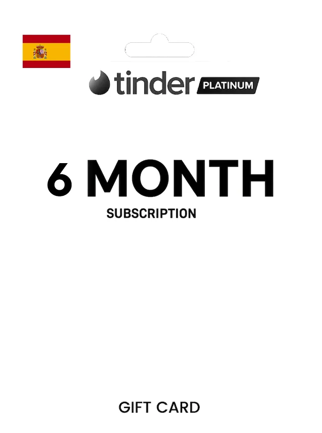 Tinder 6 Month Platinum Gift Card SPAIN