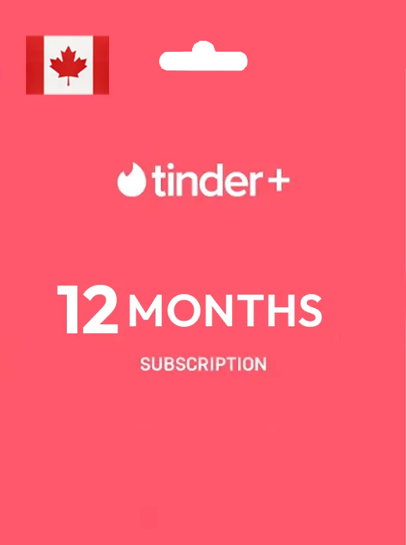 Tinder Gift Card 12 Month Plus CANADA