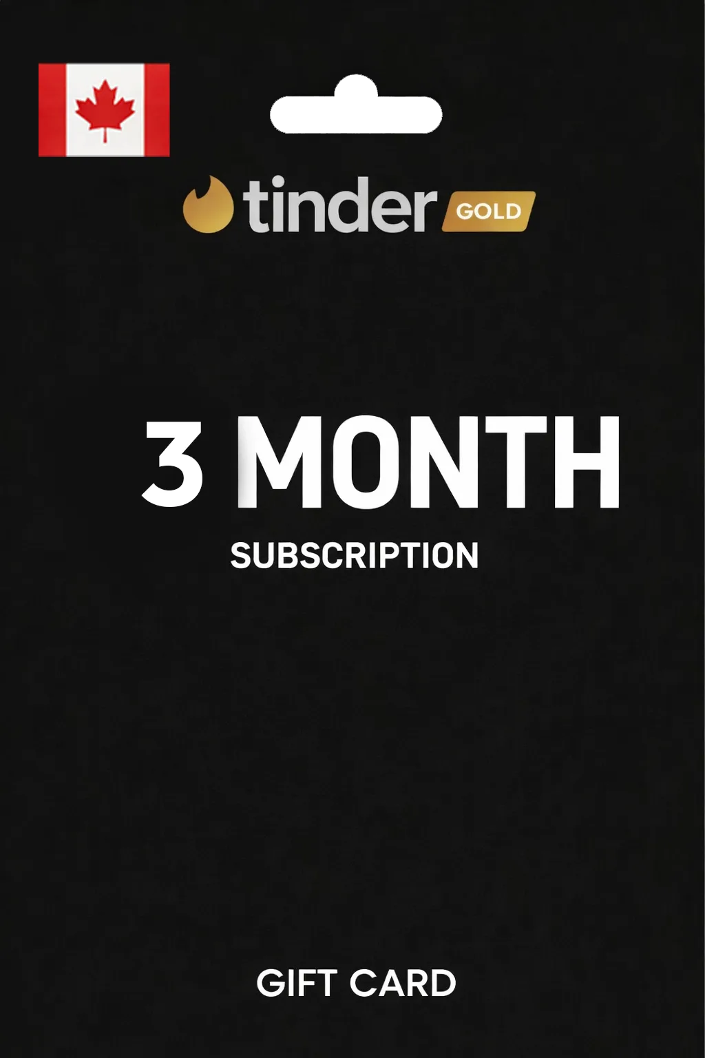 Tinder Gift Card 3 Month Gold CANADA