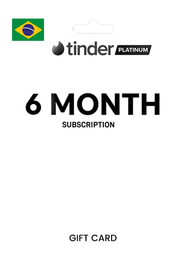 Tinder 6 Month Platinum Gift Card BRAZIL