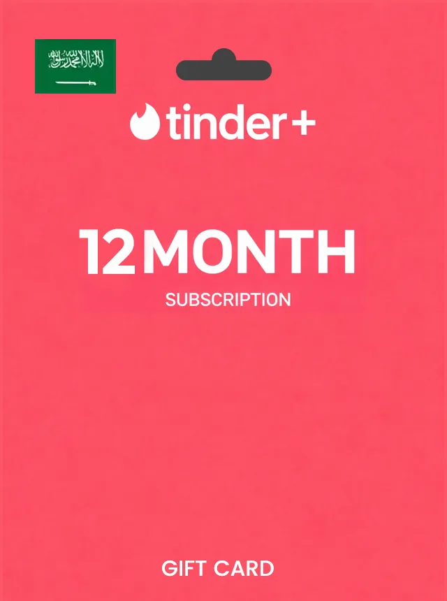 Tinder Gift Card 12 Month Plus SAUDI ARABIA