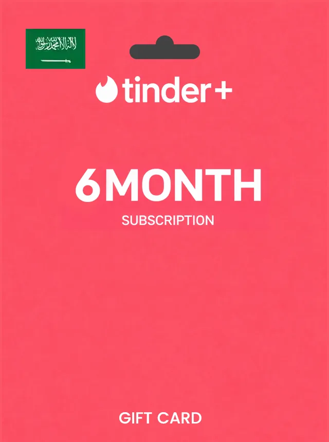 Tinder Gift Card 6 Month Plus SAUDI ARABIA