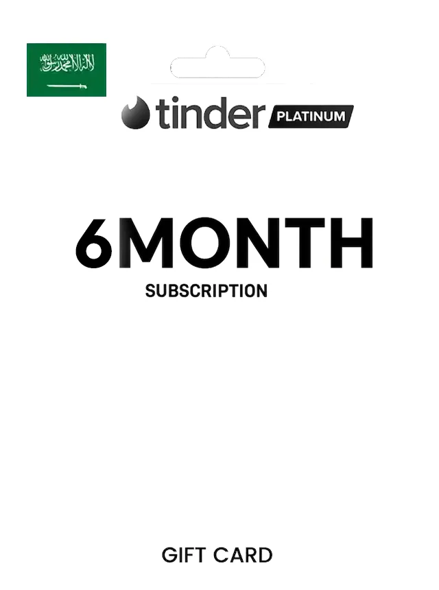 Tinder Gift Card 6 Month Platinum SAUDI ARABIA