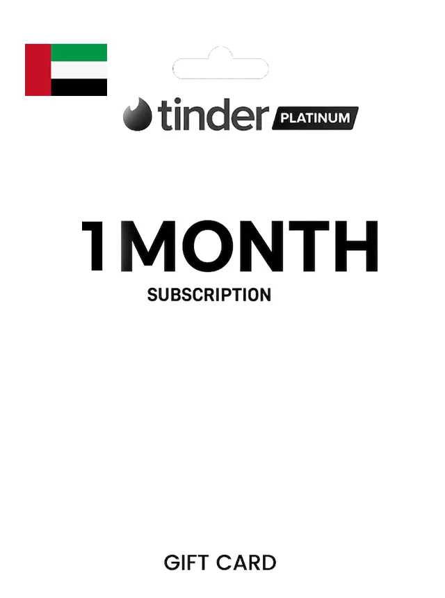 Tinder 1 Month Platinum Gift Card UNITED ARAB EMIRATES