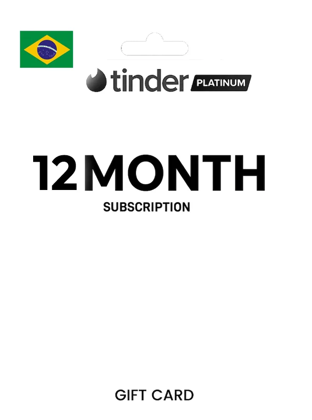 Tinder 12 Month Platinum Gift Card BRAZIL