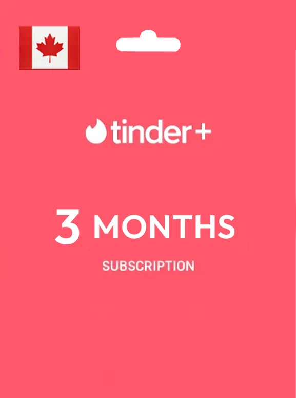 Tinder Gift Card 3 Month Plus CANADA