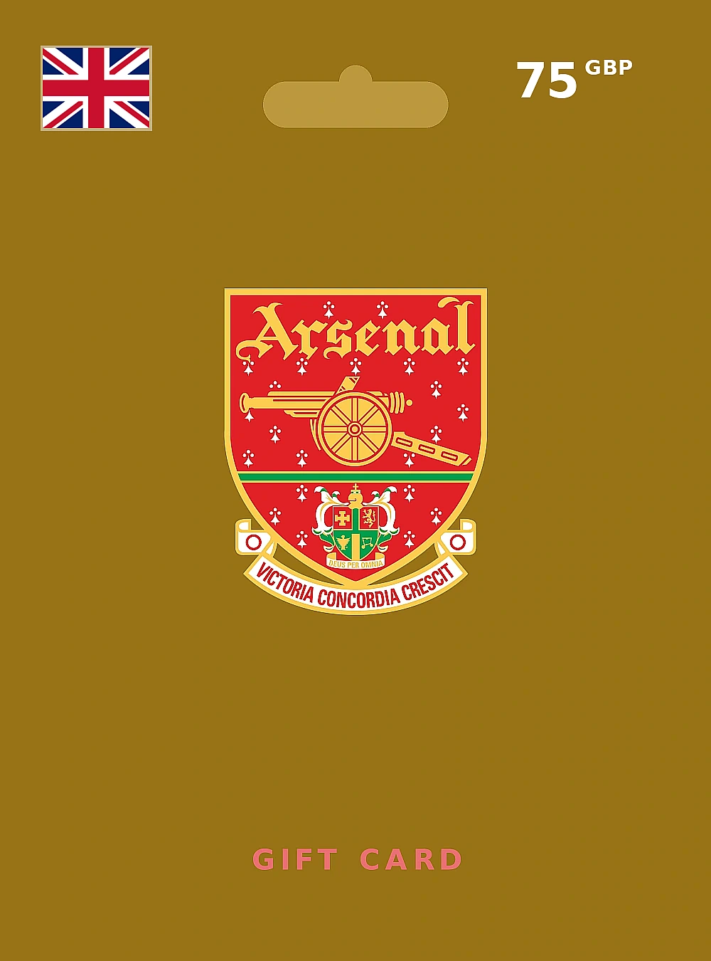 Arsenal FC Gift Card 75 GBP UNITED KINGDOM