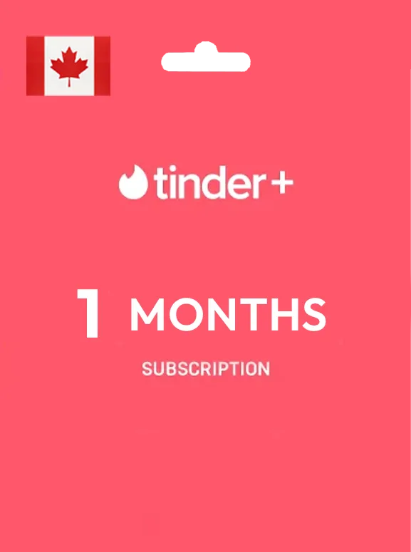 Tinder Gift Card 1 Month Plus CANADA