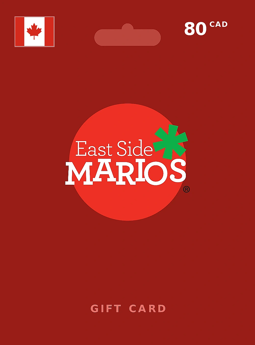 East Side Mario's Gift Card 80 CAD CANADA