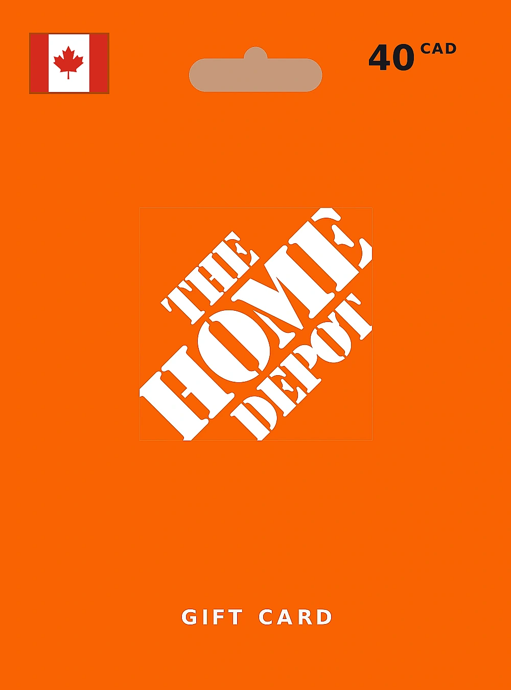 Home Depot Gift Card 40 CAD CANADA
