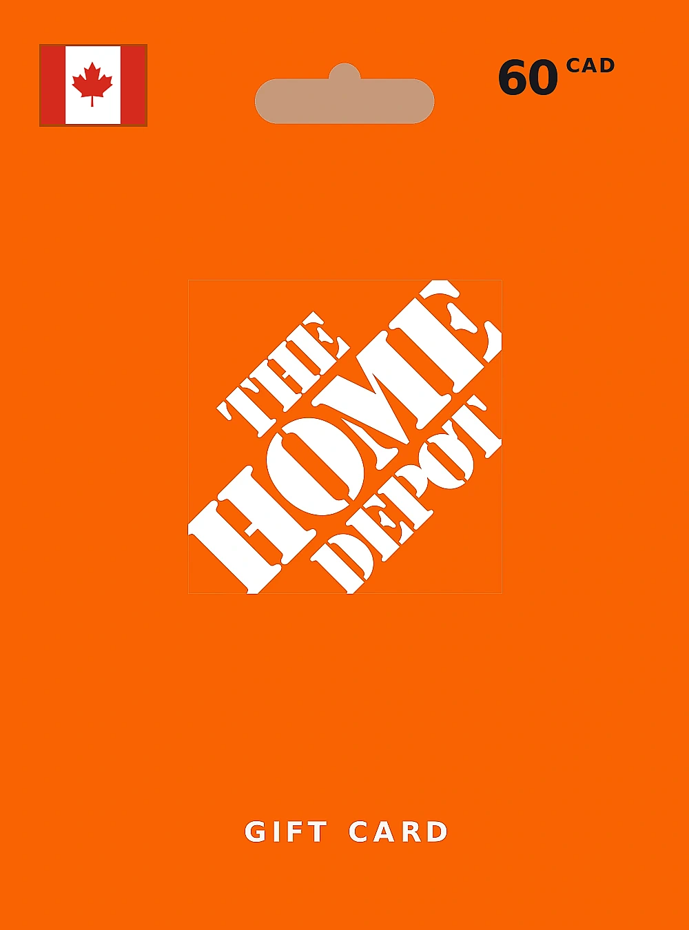 Home Depot Gift Card 60 CAD CANADA