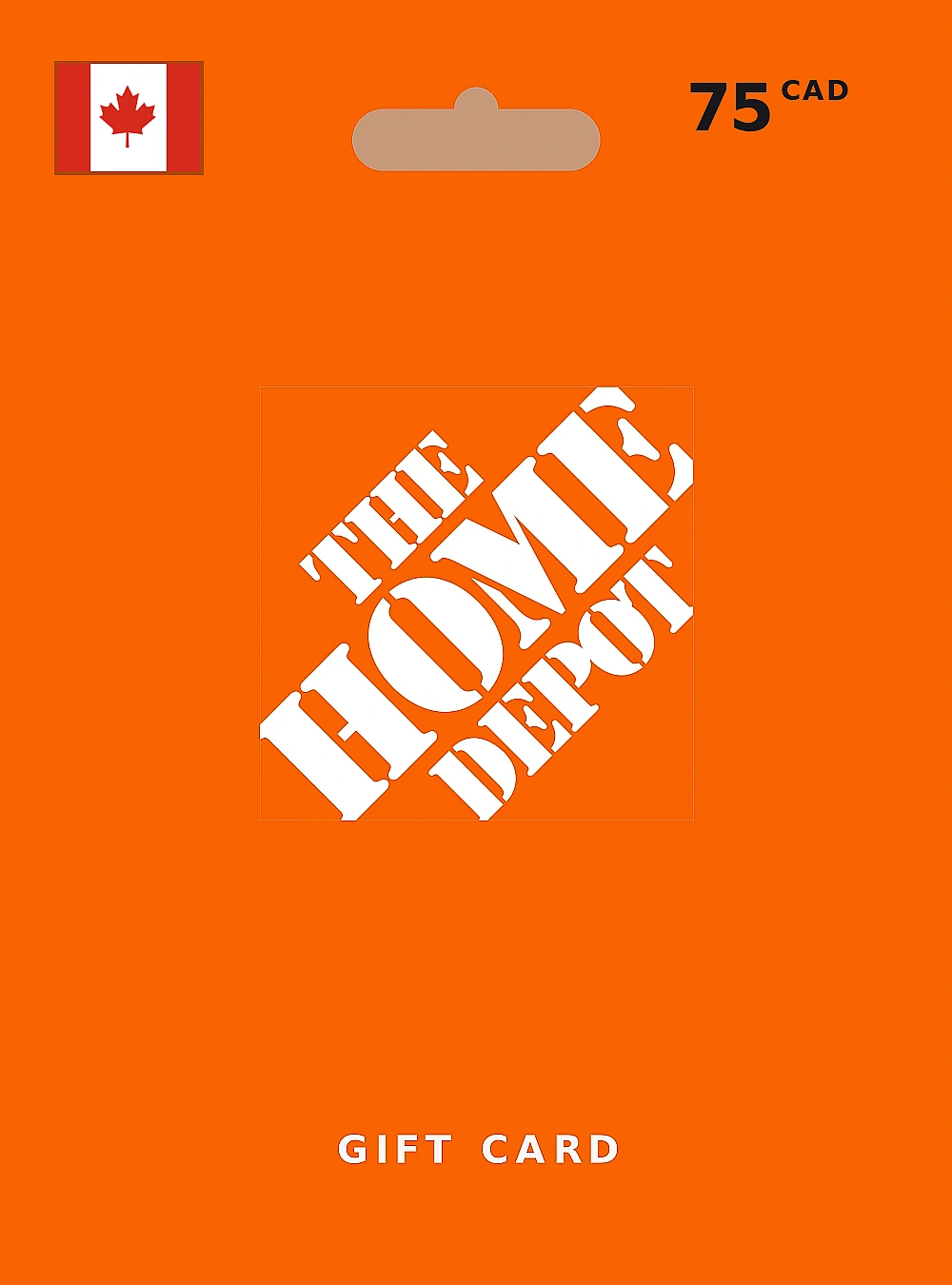 Home Depot Gift Card 75 CAD CANADA