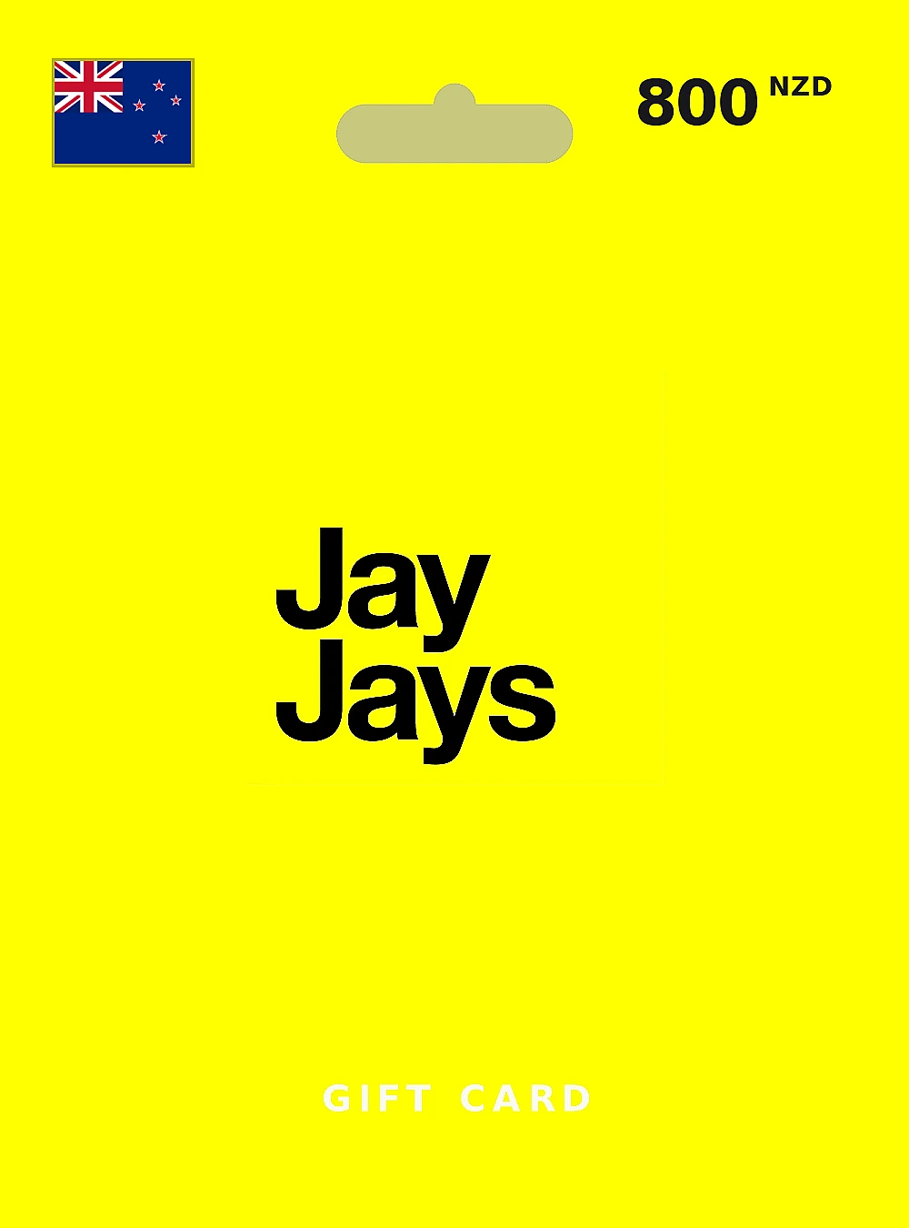Jay Jays Gift Card 800 NZD NEW ZEALAND