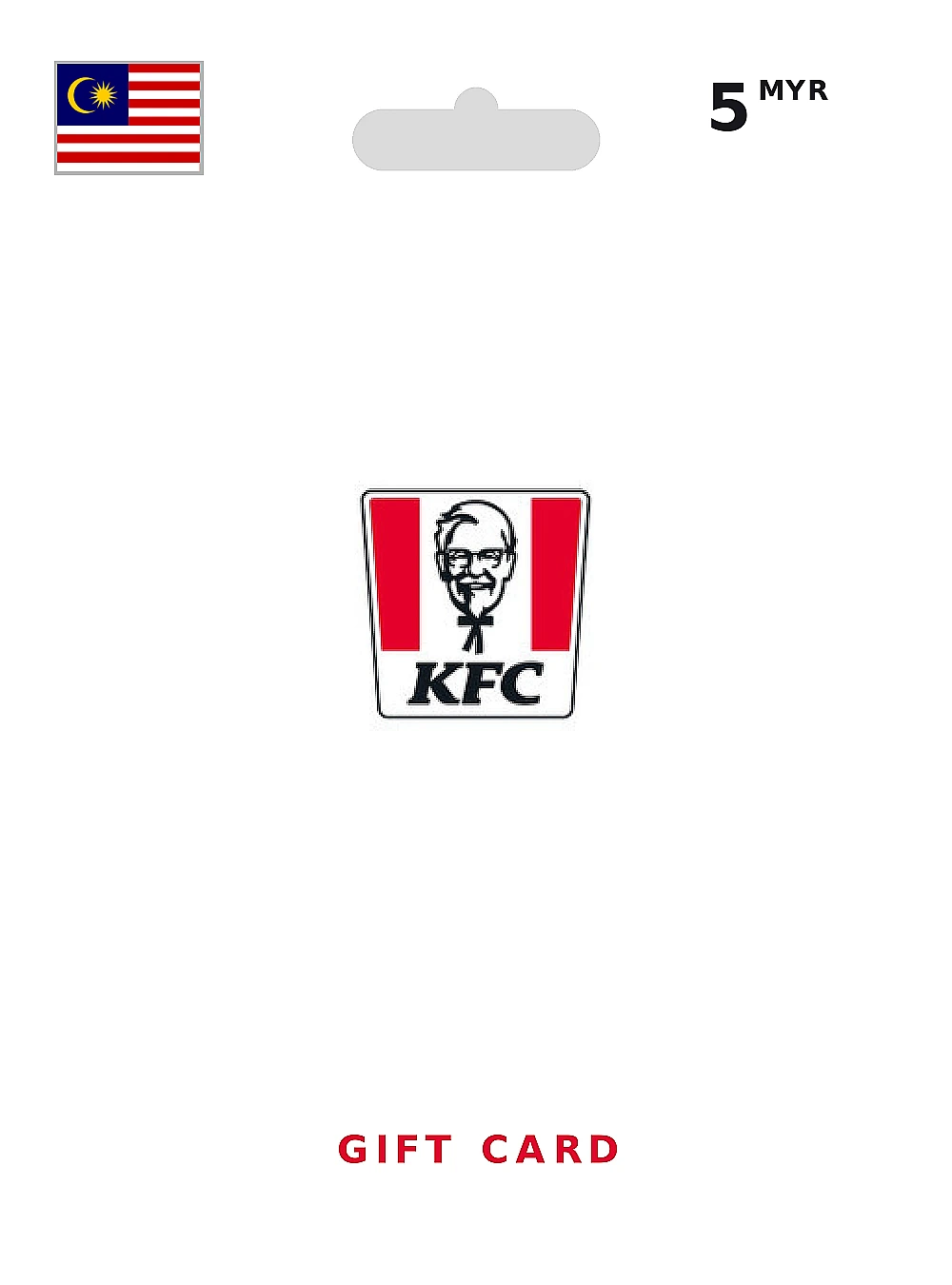 KFC Gift Card 5 MYR MALAYSIA