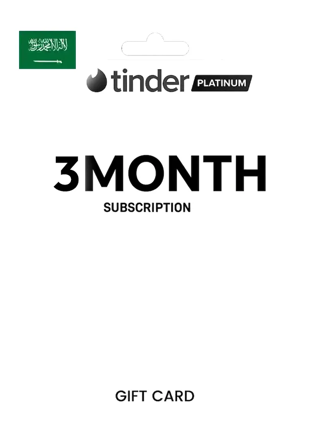 Tinder Gift Card 3 Month Platinum SAUDI ARABIA