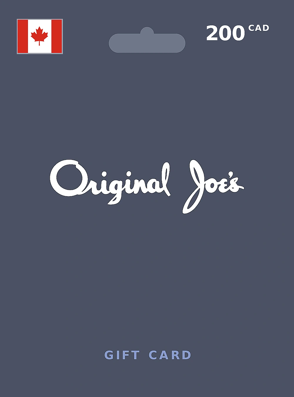 Original Joe's Gift Card 200 CAD CANADA