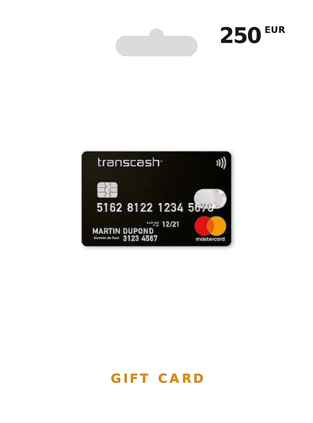 Transcash Mastercard Gift Card 250 EUR EUROPE