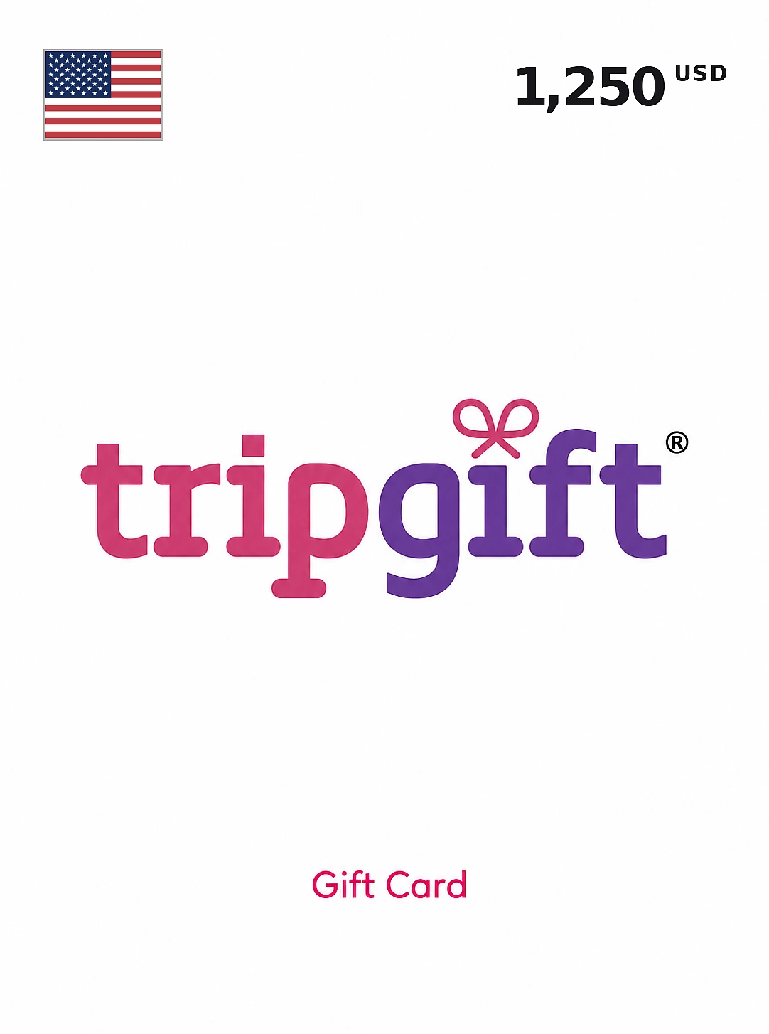 TripGift Gift Card 1250 USD UNITED STATES